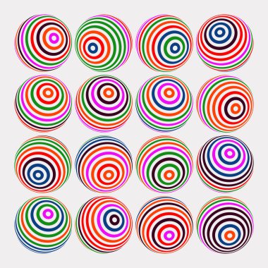 Modern soyut vektör şekilleri, poster, kapak, resim, sunum, baskı, kumaş, duvar kağıdı vs. için çeşitli basit geometrik formların ve renkli grafik unsurlarının koleksiyonu.