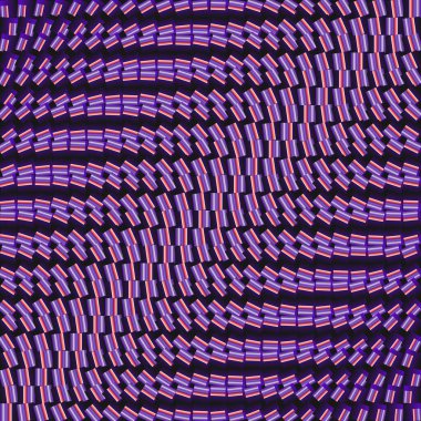 Dijital geçiş efektli soyut minimalist vektör grafikleri. Çarpık geometrik şekiller, rastgele elementler ve üretken yaklaşımla oluşturulmuş vahşi stil fütüristik biçimler. 