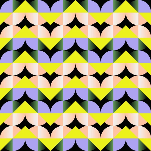 Moderne Vektornahtlose Mustergrafiken Mit Bizarren Psychedelischen Farbverläufen Und Abstrakten Geometrischen — Stockvektor