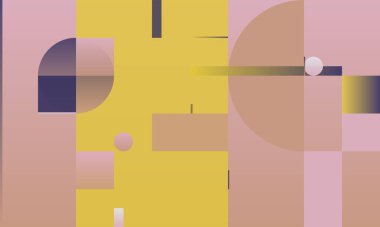 Üretken tasarım yaklaşımı ve minimalist geometrik formlar ve soyut vektör şekilleri ile inşa edilmiş, orta yüzyıl motif estetiğine sahip 60 'lı yılların retro stil kusursuz desenleri grafikleri. 