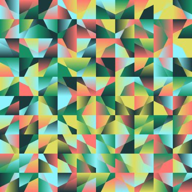 Garip psikedelik renk grafikleri ve soyut geometrik şekiller ve minimalist geometri formlarıyla yapılmış modern vektörsüz desenler. 