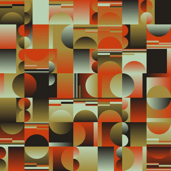 Современный Арт Шаблон Вдохновленный Дизайном Баухауса Выполненный Абстрактными Геометрическими Формами — стоковый вектор