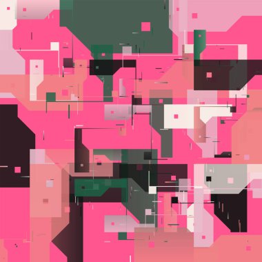 Soyut fütüristik teknoloji unsurları ve rastgele bilgi geometrik şekilleri ile inşa edilmiş gelecekteki trend vektör grafikleri ile yüksek teknoloji deseni. 