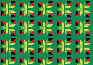 Üretken tasarım yaklaşımı, minimalist geometrik formları ve soyut vektör şekilleriyle inşa edilmiş tuhaf ve tuhaf motif estetiğe sahip Pop Art tarzı kusursuz grafikler..