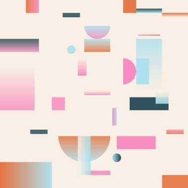 Yüzyılın ortalarında çeşitli geometri şekilleri ve elementlerle yapılmış soyut vektör desenli sanat eserleri. Poster, kapak, resim, sunum, baskı, kumaş, duvar kâğıdı vs. için geometrik tasarım grafikleri.