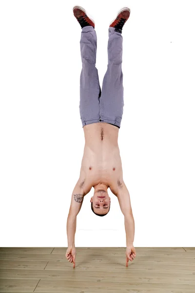 Handstand with two fingers — Stock Photo, Image