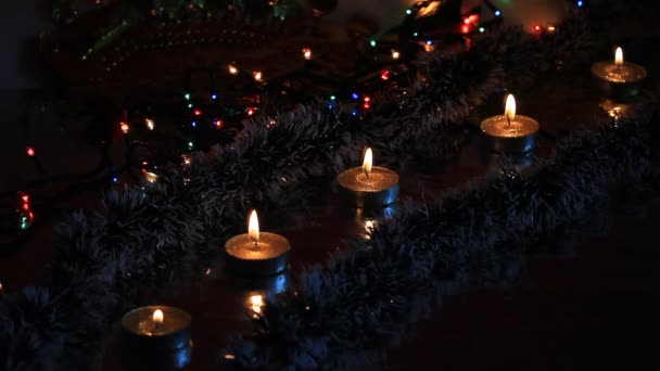 動的な正月飾り、クリスマス — ストック動画