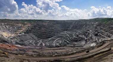 Panorama of opencast mine clipart