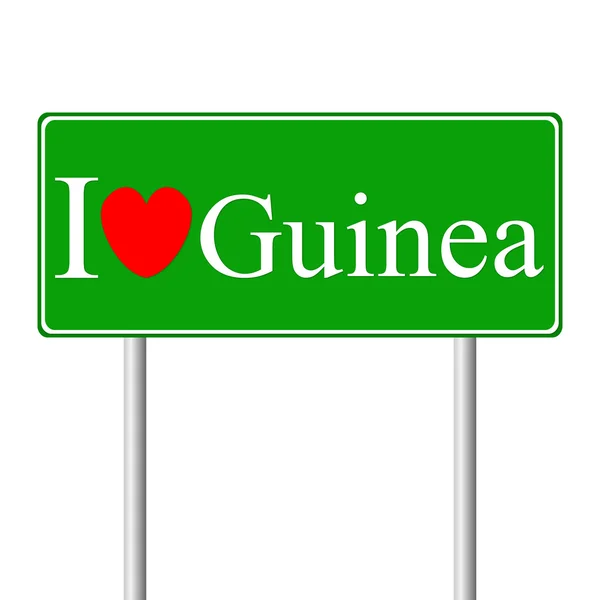 Μου αρέσει η Γουινέα, έννοια πινακίδα — Διανυσματικό Αρχείο