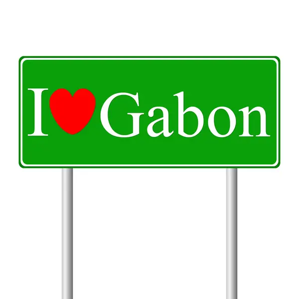 Me encanta Gabón, concepto de señal de tráfico — Archivo Imágenes Vectoriales