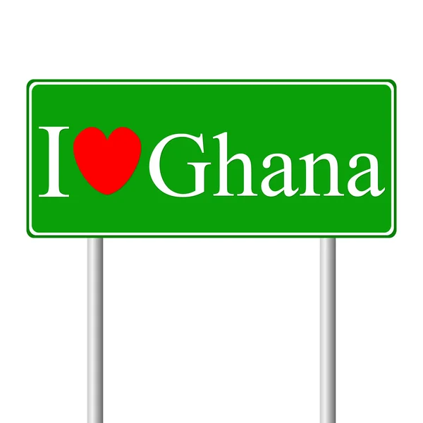 Amo Ghana, concept road sign — Vettoriale Stock