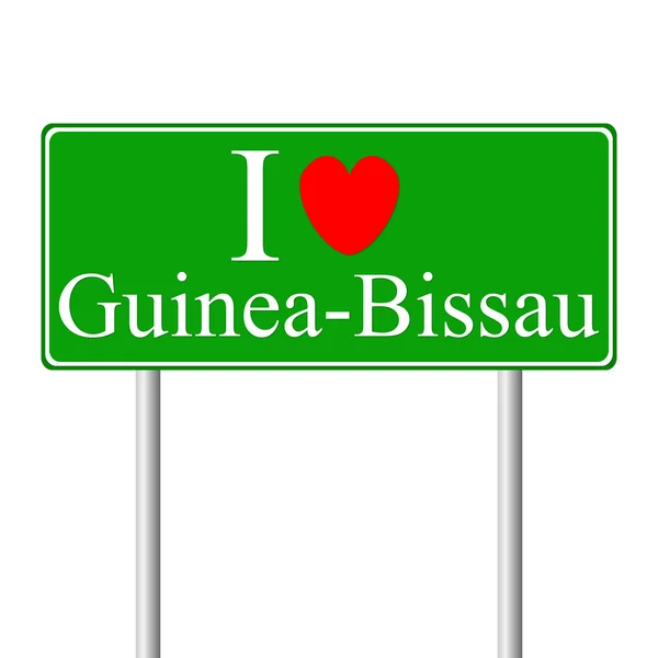Miluji Guineje bissau, koncepce dopravní značka — Stockový vektor