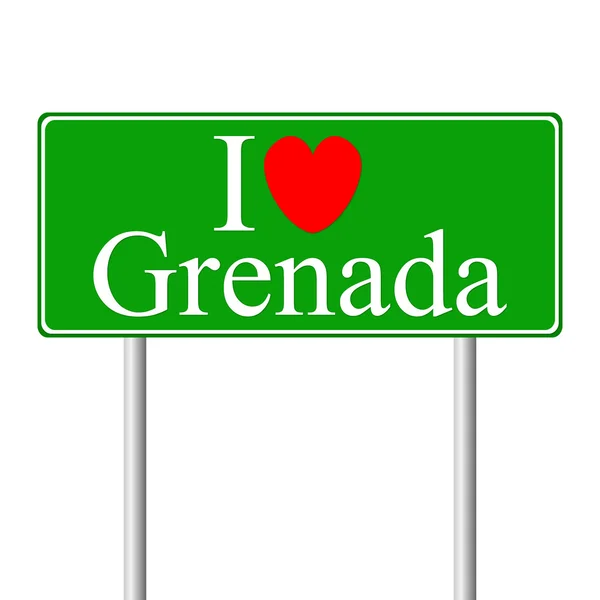 グレナダ、コンセプト道路標識を愛します。 — ストックベクタ