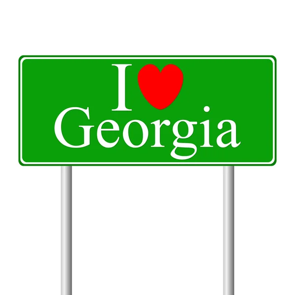 Eu amo a Geórgia, conceito de sinal de estrada — Vetor de Stock