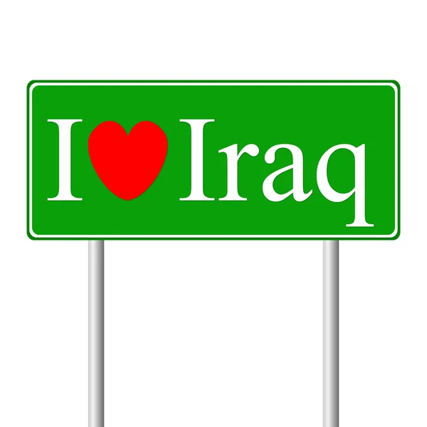 Rakastan Irakia, konsepti liikennemerkki — vektorikuva