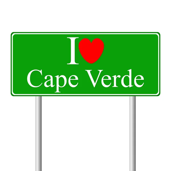 I love Cape Verde, concept road sign — Stock Vector