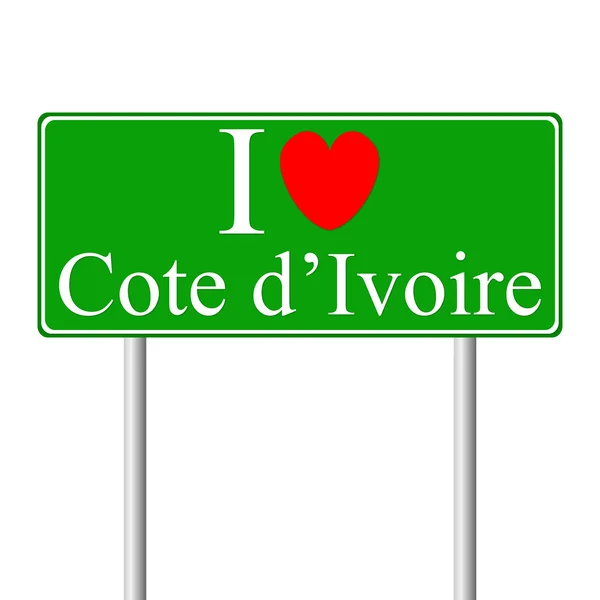 I love Cote d — Stock Vector