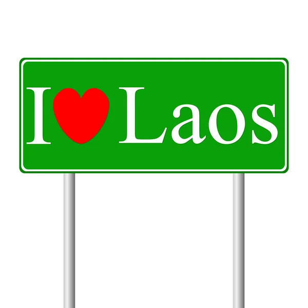 Ik hou van laos, concept verkeersbord — Stockvector