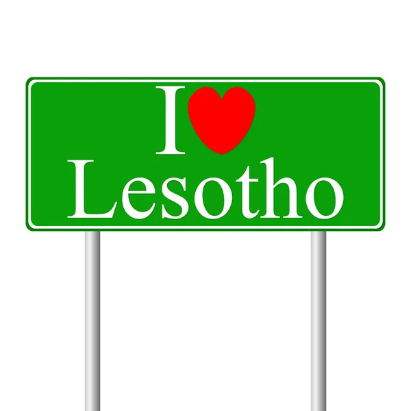 Me encanta Lesotho, concepto de señal de tráfico — Archivo Imágenes Vectoriales