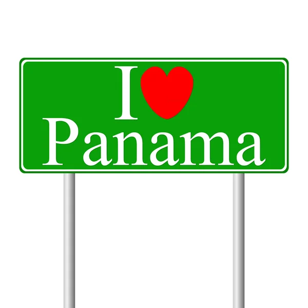 パナマ、コンセプト道路標識を愛します。 — ストックベクタ