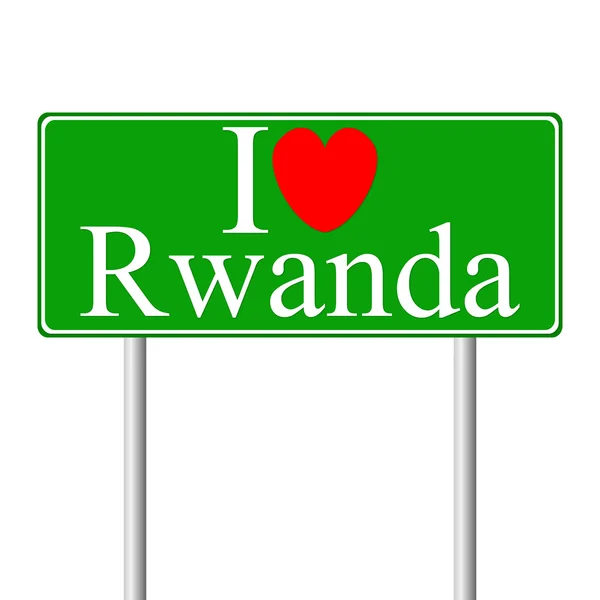 I love Rwanda, concept road sign — Stock Vector