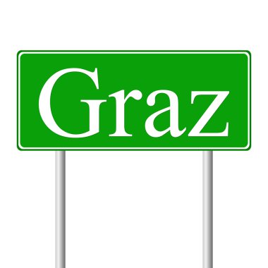 letrero verde LinzGraz yeşil yol levhası