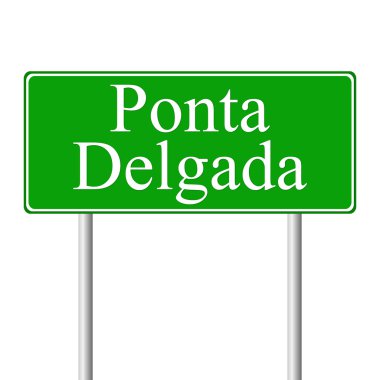 Ponta delgada yeşil yol levhası