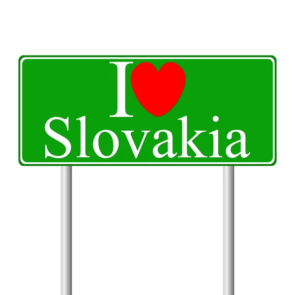 J'adore la Slovaquie, concept road sign — Image vectorielle