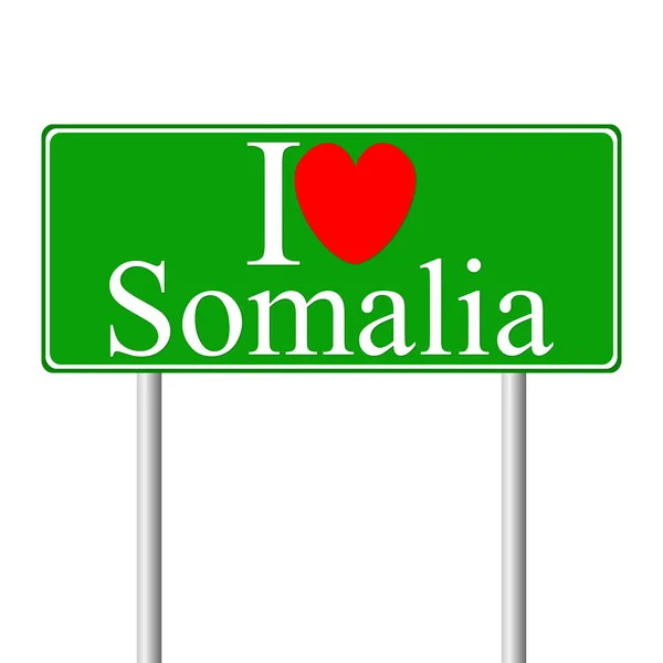 Я люблю Сомали, концептуальный дорожный знак — стоковый вектор