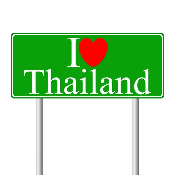 J'adore la Thaïlande, concept road sign — Image vectorielle