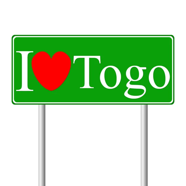 I love Togo, concept road sign — Stock Vector
