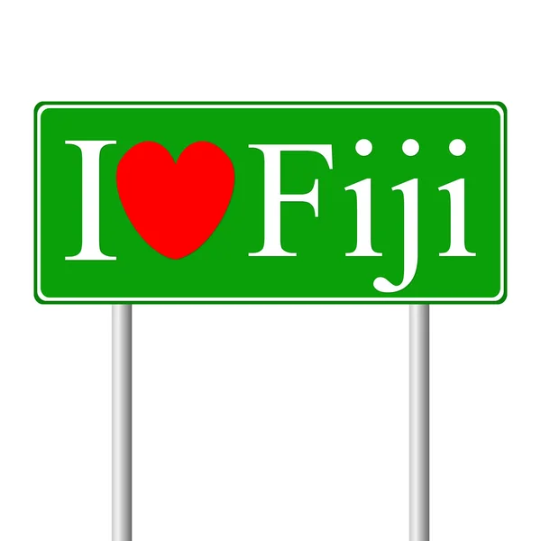 I love Fiji, concept road sign — Stock Vector