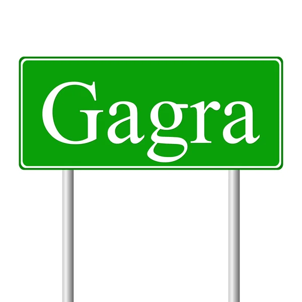 Gagra green road sign — Stock Vector