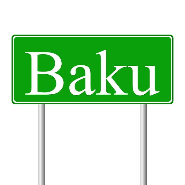 Baku green road sign — Stock Vector