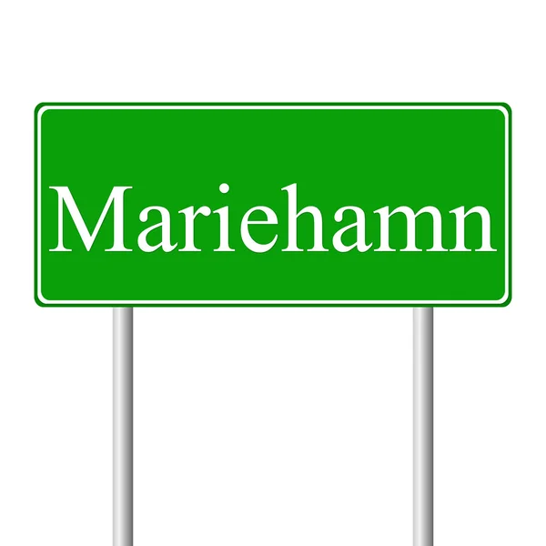 Mariehamn sinal de estrada verde — Vetor de Stock