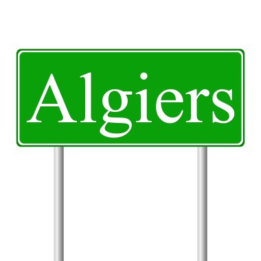 Algiers yeşil yol levhası