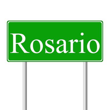 Rosario yeşil yol levhası
