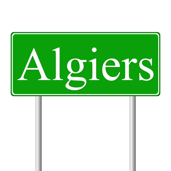 Algier grünes Verkehrsschild — Stockvektor