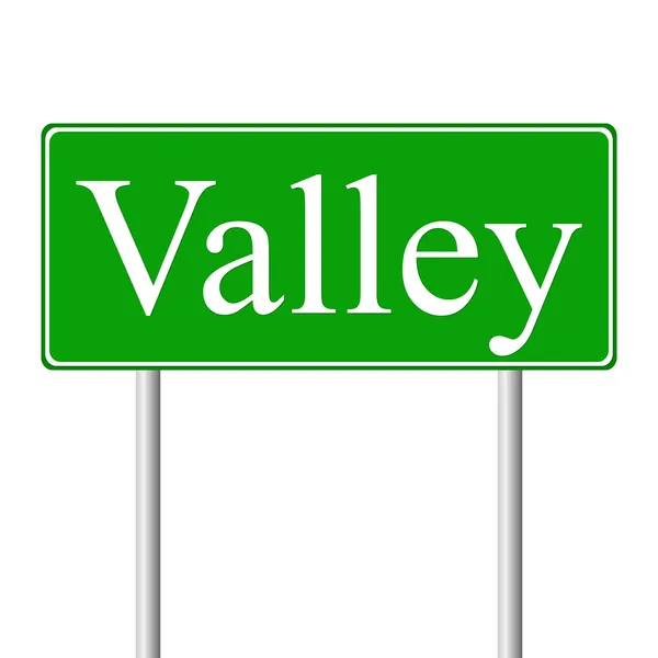Valley green road sign — Stock Vector