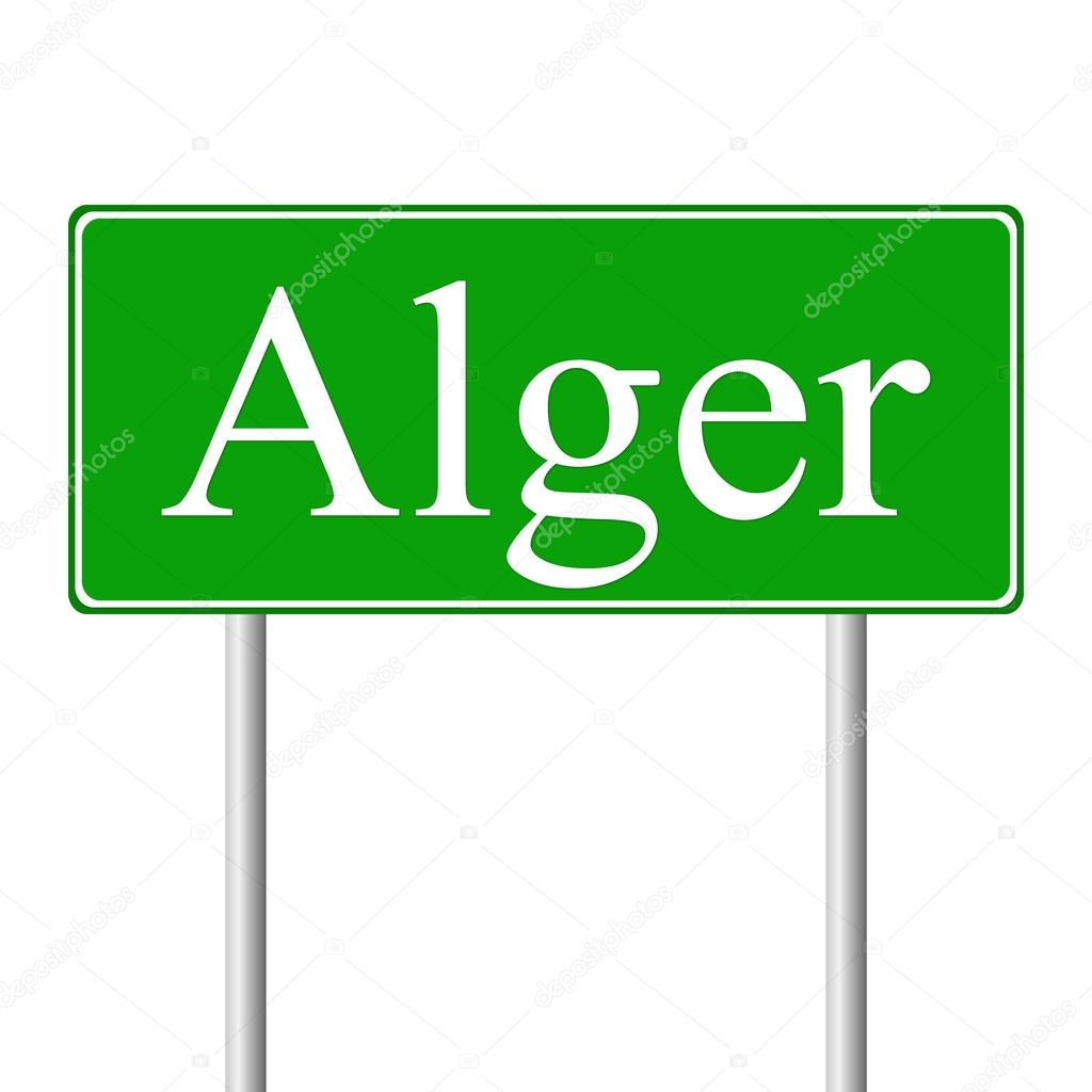 Alger green road sign