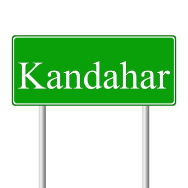 Kandahar yeşil yol levhası
