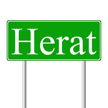 Herat yeşil yol levhası