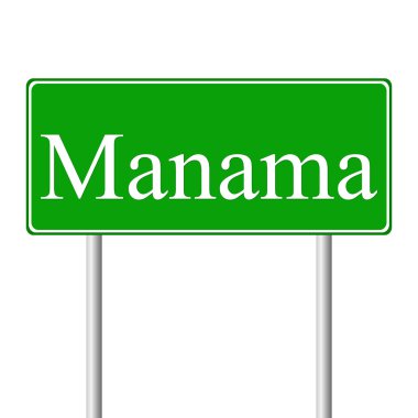 Manana yeşil yol levhası