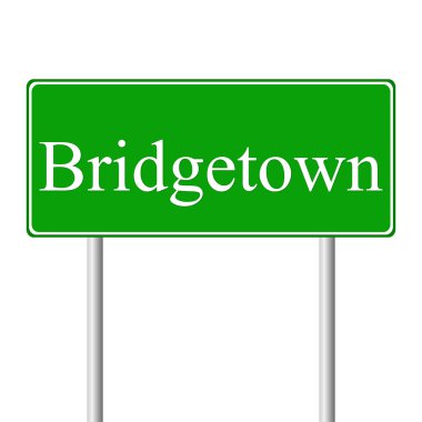 Bridgetown yeşil yol levhası