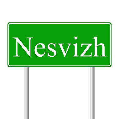 nesvizh yeşil yol levhası