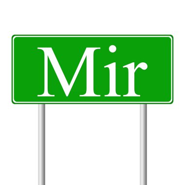 Mir yeşil yol levhası