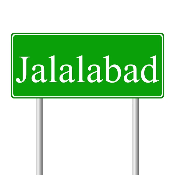 Jalalabad yeşil yol levhası — Stok Vektör