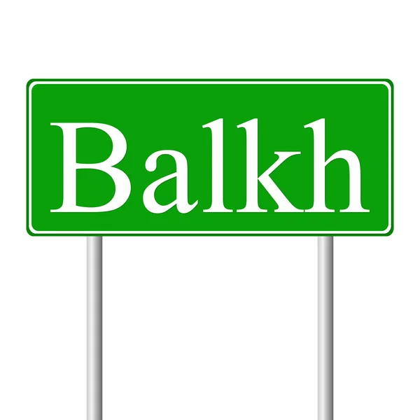 Balkh groene verkeersbord — Stockvector