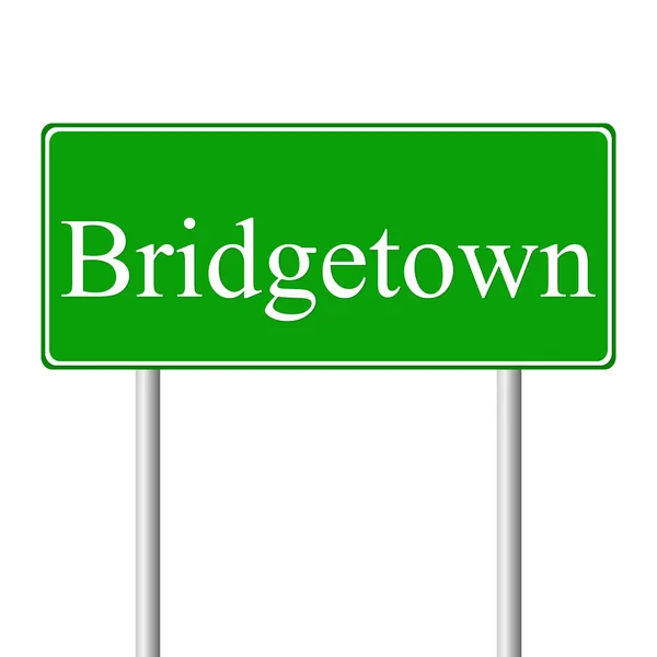 Bridgetown yeşil yol levhası — Stok Vektör