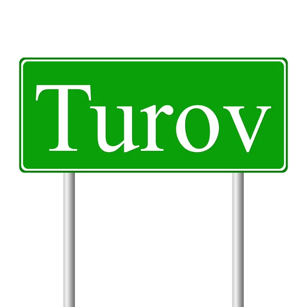 Turov groene verkeersbord — Stockvector